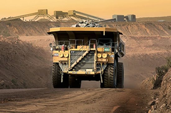 Mining truck at a resource development site